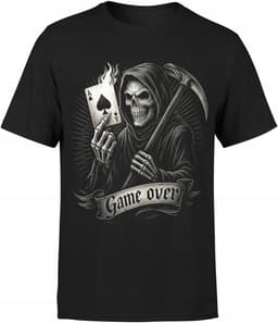 Geen merk Serie - Gothic T-shirt - Poker Kaart - As - Game Over — thumbnail 1