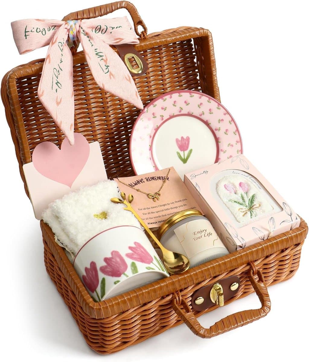 Cadeauset Vrouwen - Verjaardagscadeau - Feestelijke Gelegenheden - Inclusief Geurende Kaars - 12 x 20 cm - Roze — afbeelding 1