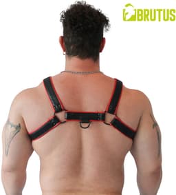 Brutus Vegan Bulldog Harnas - Zwart/Rood - Maat L/XL — thumbnail 4