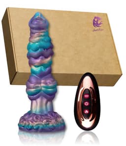 JustFun 4-in-1 Fantasy Vibrator - 25 CM - Dildo met Zuignap - 3 Stuwstanden – 7 Vibratiestanden - Sex Toys voor Mannen & Vrouwen - Monster Anal Plug XXL - Rainbow — thumbnail 2