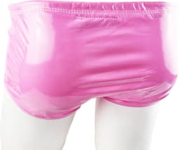 BamBella ® - Boxer short Maat L/XL Datex roze (Latex en stof SM kleding BDSM erotische heren kleding ondergoed lingerie onderbroek zwart — thumbnail 4