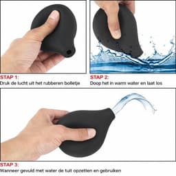 Anale reiniging douche - Klysma - Anaal Douche - Klysmaset - Anus spoelen bij constipatie - 89 ml - Zwart - Intieme Verzorging - Darmreiniging - Enema - Inwendige Douche reiniging - Hygiëne - Bidet - Siliconen - Silecone - Vrouw - Man - Unisex — thumbnail 3