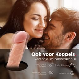 Rosebay Realistische Dildo 26 cm - Zachte Siliconen Dildo met Zuignap & Balzak - Dildo voor Mannen en Vrouwen - Wit — thumbnail 7