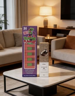 sexspelletjes voor koppels–erotische bordspelen voor koppels – tower of pleasure + satisfyer massage olie kokosgeur 250 ml – erotische gift set – party games volwassenen — thumbnail 9