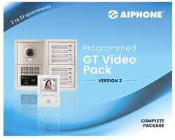 Aiphone Videokit voorgeprogrammeerd 2 appartementen bussysteem inbouw wit - A01008709