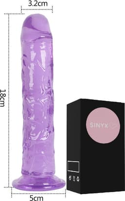 SINYX Dildo met Zuignap - 18 cm - Paarse Transparante Dildo - Dildo's - Sex Toys voor Vrouwen - Sex Toys voor Mannen - Dildo Mannen Anaal - Sextoys — thumbnail 2