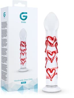 Gildo - Glazen G-spot/Prostaat Dildo Met Hartjes No.30 - 17 cm — thumbnail 2