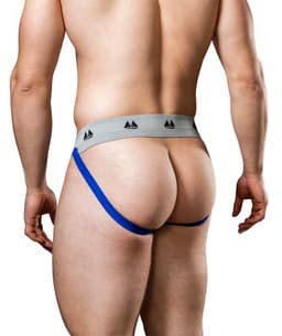 MM Sports Original Edition Swimmer/Jogger Jockstrap 2 inch Blue - MAAT L - Heren Ondergoed - Jockstrap voor Man - Mannen Jock — thumbnail 3