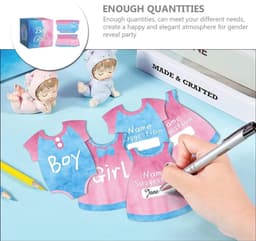 Gender Reveal Spel - Stemspel Feest - Babyborrel Organiseren - Inclusief 40 Stemkaarten - 20x20x20 cm - Diverse Kleuren — thumbnail 5