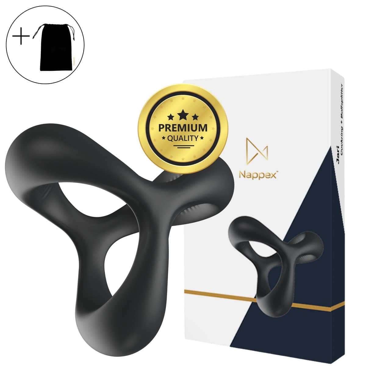 Cockring Siliconen - Nappex™ Jari Penisring voor een Harde Erectie [Discreet Verzonden] - Rekbare Ballsplitter, Cockringen en Ballstretcher - Sex Toys voor Mannen en Koppels - BDSM - Penis Sleeve - Kamasutra - Seksspeeltjes Zelf Aftrekken - Erotiek — afbeelding 1