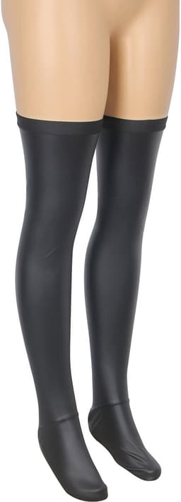 Zeloria Wetlook Kousen PU Leer – Zwart – Overknee Kousen met Stretch – Dames Stockings L-XXL — thumbnail 11