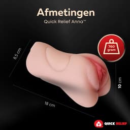 Quick Relief Anna™ - Masturbator - Pocket Pussy - 3-1 Mond, Vagina & Anus - Sex toys voor Mannen - Beige — thumbnail 2
