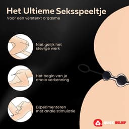 Quick Relief Anal Beads™ - Anale Kralen + 150ml Glijmiddel - Anaalketting - Sex Toys - Buttplug - Vaginale Ballen - Siliconen - 40 cm lang - Zwart — thumbnail 2