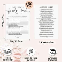 50 Baby Voorspelling Kaarten Babyshower Spel Neutraal - 14 Spellen Set — thumbnail 6