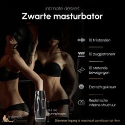 Intimate Desires® New York - Masturbator voor man - Pocket Pussy - Tril- Zuig- & Stootfunctie - Verwarmd - Automatische Masturbator - USB-C Oplaadbaar - Sex Toys voor mannen — thumbnail 3
