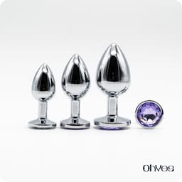 Metalen Buttplugs voor mannen en vrouwen - Buttplug Set 3-Delig - Anal & Butt Plug - Lila — thumbnail 14