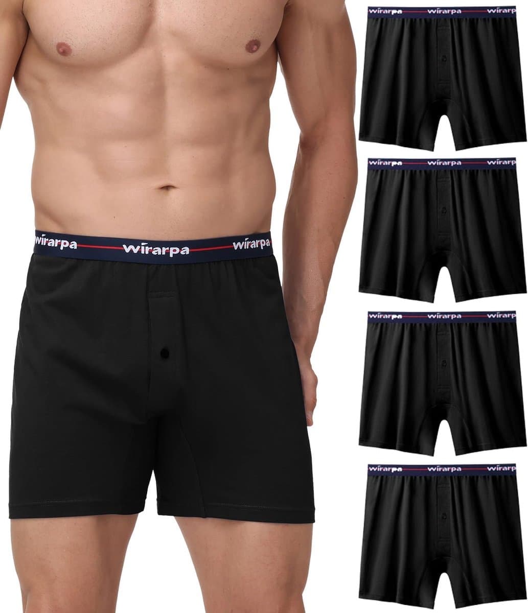 Losse boxershorts voor heren - 100% katoen - Comfortabele onderbroeken - Verpakking van 4 stuks — afbeelding 1