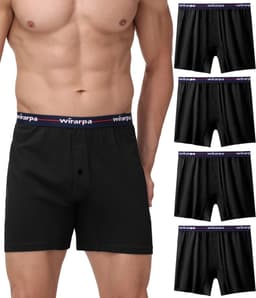 Losse boxershorts voor heren - 100% katoen - Comfortabele onderbroeken - Verpakking van 4 stuks — thumbnail 1