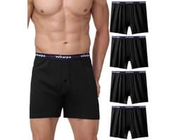 Losse boxershorts voor heren - 100% katoen - Comfortabele onderbroeken - Verpakking van 4 stuks
