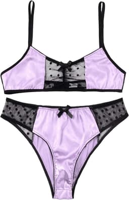 Heren Lingerie Set Satijn BH en Sissy Panties Nachtkleding ondergoed M-3XL — thumbnail 5