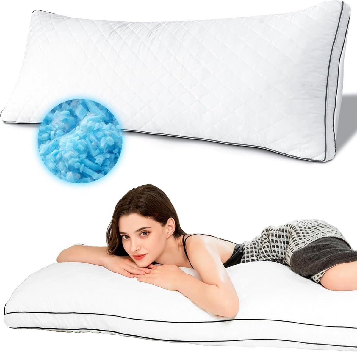 Comfortabel Memory Foam Body Kussen in Wit — afbeelding 1