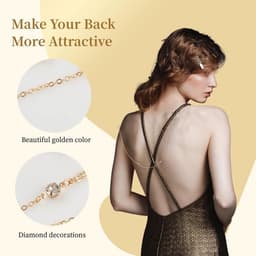 Body Chain Set - Lichaamsketting Rugketting - Feestelijke Outfit - Verstelbare Maat - Universele Pasvorm - Goudkleurig — thumbnail 5