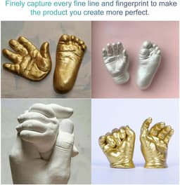 Hand Gietset - Koppel Aandenken - Romantisch Knutselen - Uniek Herinneringsbeeld - 19x14x3 cm — thumbnail 5