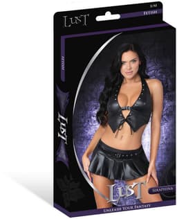 Male Power Sexy Seraphina - Halter Top met Rok en G-String erotisch herenondergoed - Zwart - Maat S/M — thumbnail 3