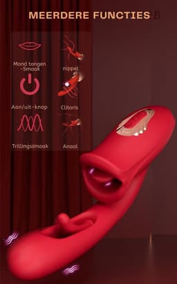 Sex Toys voor Vrouwen Likkende Tong Vibrator - Vibrators voor Vrouwen - Tong Vibrator - Clitoris Zuiger – Diep Waterdicht – Bef Vibrator met 10 Sterke Standen - Siliconen - Discreet Verzonden – Roze — thumbnail 5