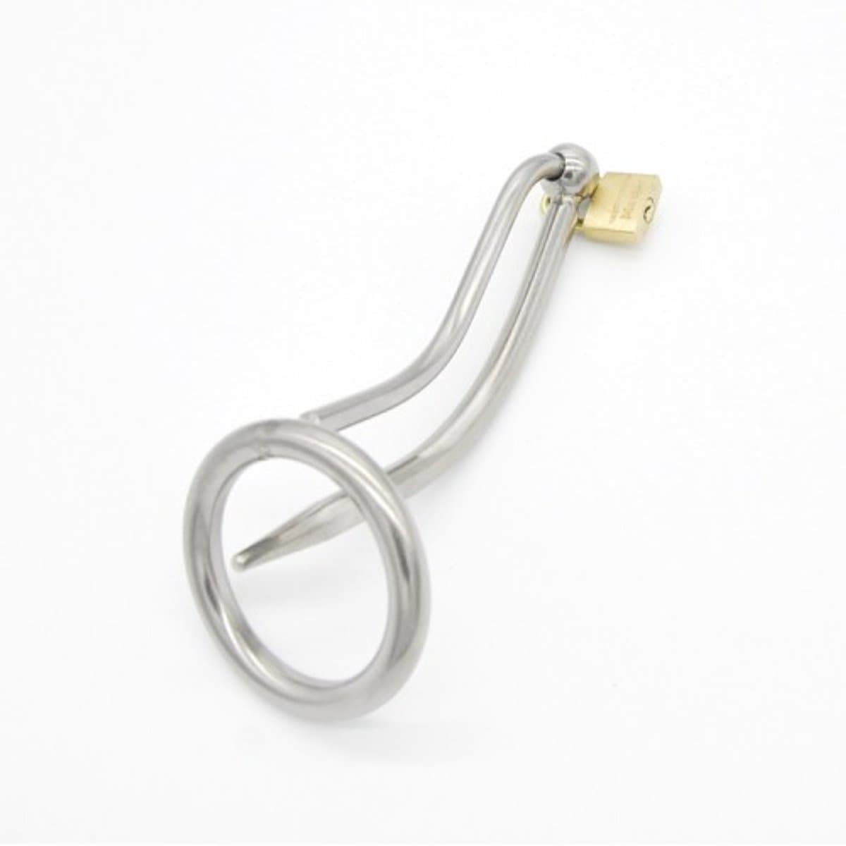 Nooitmeersaai - Peniskooi met dilator en slot - Metaal - Zilverkleurig - 45mm — afbeelding 1