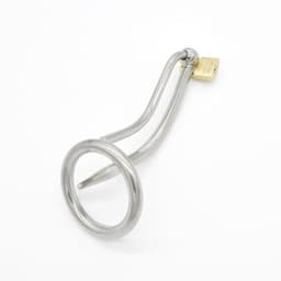 Nooitmeersaai - Peniskooi met dilator en slot - Metaal - Zilverkleurig - 45mm — thumbnail 1