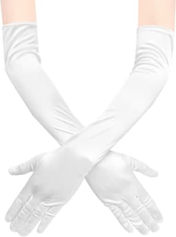 Lange handschoenen dames - satijnen handschoenen voor kostuums, kerkwerk, bruiloftsfeesten, bals — thumbnail 1