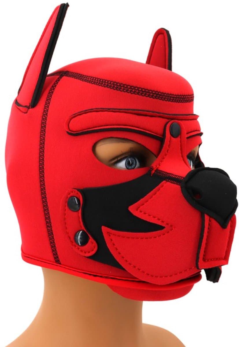 Dog/Puppy/Honden Neoprene-Masker Rood-Zwart neopreen — afbeelding 1