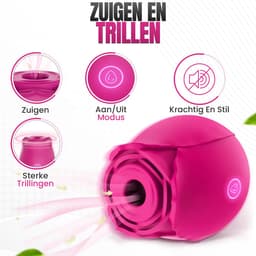 Lovemytoy® Roos Vibrator – Clitoris Zuiger met 10 Standen – Bloem Vibrator voor Vrouwen – Waterdicht & Oplaadbaar Sex Toy — thumbnail 2