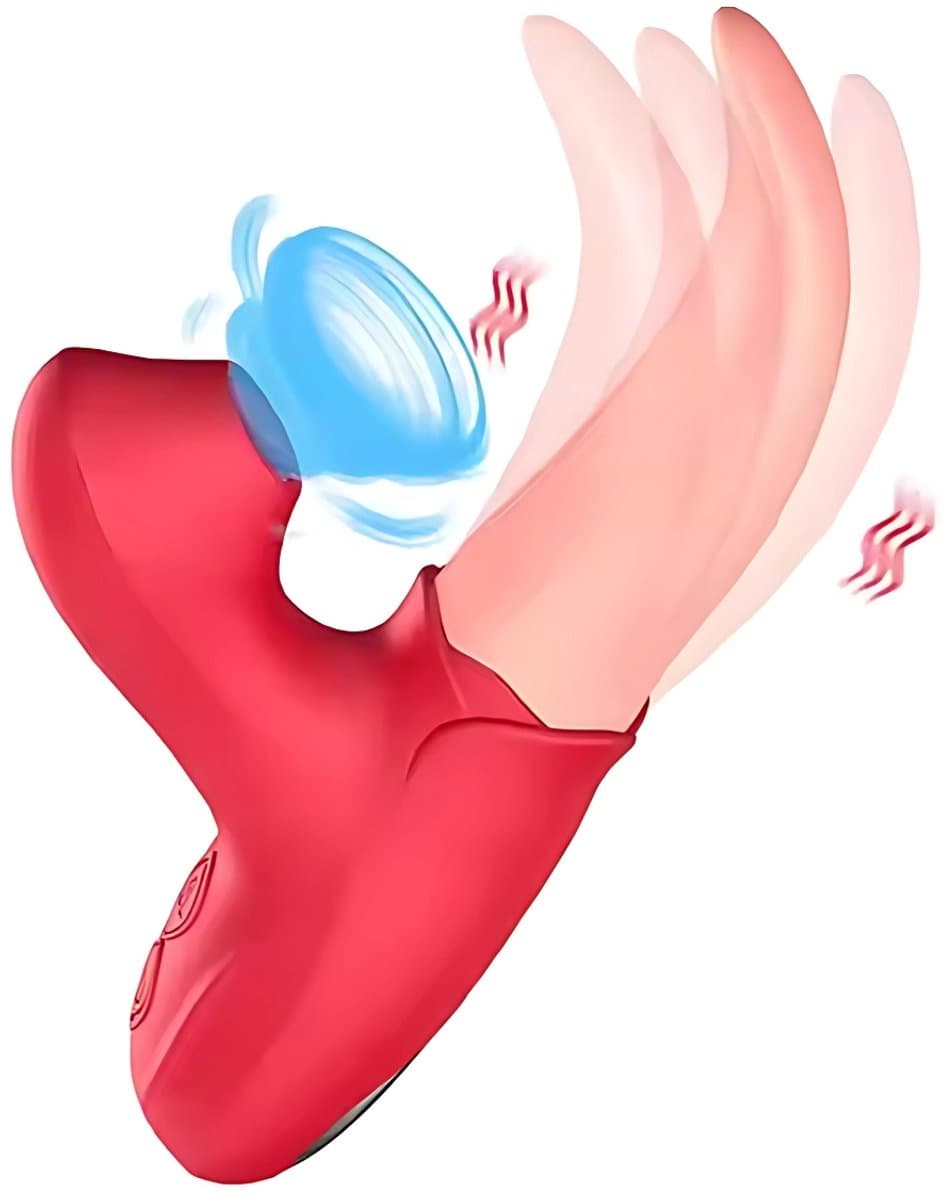 Tong Vibrator Met Satisfyer - Likkende Tong Vibrator - Bef Vibrator - Dildo Vibrator - Clitoris Stimulator - 10 Likstanden & 10 Zuigstanden - Siliconen - Incl. E-book — afbeelding 1