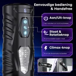 Sensa Automatische Masturbator voor Mannen - Sex Toy Elektrisch - Handsfree Pocket Pussy - 7 Stuwende & Roterende standen - Inclusief verstelbare standaard - Met Visueel Venster — thumbnail 8