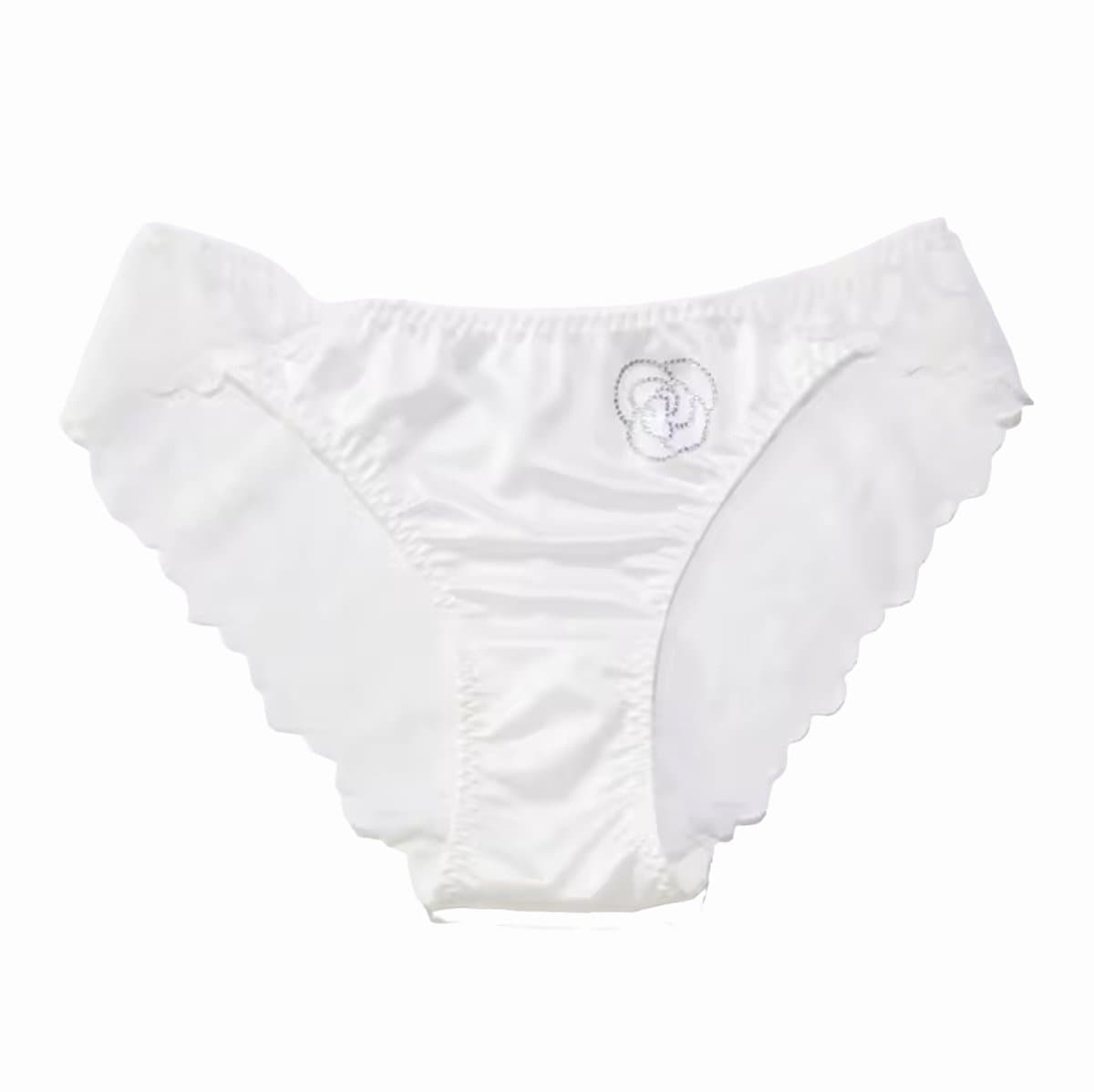 Satijnen Slip Dames - Sexy - Wit - Ondergoed - String - Lingerie - Maat L/XL — afbeelding 1