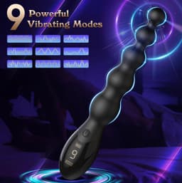 Lzwintrading - Anal Beads - Buttplug Vibrator - Siliconen Butt Plug Dildo met 9 Vibratie Standen - Vibrators voor Vrouwen en Mannen - Prostaat Stimulator - Clitoris Stimulator - Sex Toys voor Koppels - Anale Speeltjes Ballen - Anale Kralen Plug — thumbnail 6