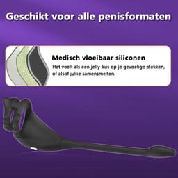 DOWO® - Vibrerende Cockring - Penisring - Cockring Vibrerend - Cockring - Vierdubbele Stimulatie - 9 Vibratiestanden - 4 in 1 - pik, ballen, kont, anaal & prostaat Stimulator - Cock Ring Siliconen - Sex toys - Seksspeeltje voor Mannen & Vrouwen — thumbnail 6