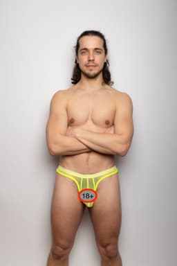 SUKREW Sheer Low-rise Thong Acid Yellow - MAAT XL - Erotisch Heren Ondergoed - String voor Man - Sexy mannen String — thumbnail 3