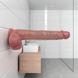 BUM BLING® Verwarmende Vibrator - Realistische Dildo - Vibrerende Dildo met Zuignap - Roze/Beige - Met Stootfunctie — thumbnail 9