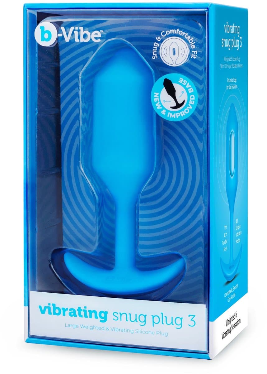 B-Vibe - Vibrerende Snug Plug 3 (L) Blauw — afbeelding 1