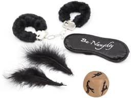 BDSM bondage Set - SM Handboeien - Doe Dobbelsteen - Zweep / Veer / Zweepje - Bondageset - Erotische Blinddoek - Oogmasker - Sex Toys - Seksspeeltjes Voor Koppels - Handcuffs - Bondage Sex Seks - Zwart — thumbnail 1
