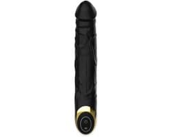 EZlove® Luxe Zwarte Vibrerende Dildo – Realistische Dildo met Eikel & Aders – 10 Vibratiestanden – Siliconen Dildo – Waterproof & Oplaadbaar – Dildo voor Vrouwen & Mannen – 22 cm — thumbnail 5