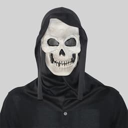 Halloween masker - Eng spookgezichtsmasker - Schedelmasker - Carnavalskostuum - Maskerademasker - Maskeradekostuum - Eng en realistisch - Horror siliconen masker - Feestkleding hoofdbedekking - Volwassen masker voor Halloween - Zwart — thumbnail 5