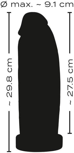 Extreem Grote Zwarte Dildo De Giant- Gigantische Dikke Zwarte Dildo - Grote Dildo 30 Cm Lang - Doorsnede 9.1 cm — thumbnail 6