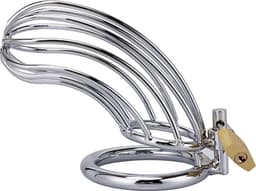 Quick Relief - Chastity Cage No-Relief™ - Kuisheidskooi - Metaal - Kuisheidskooi voor Mannen - Staal - Chastity cage - Deluxe Sissy - Cock Cage - Zilver — thumbnail 3