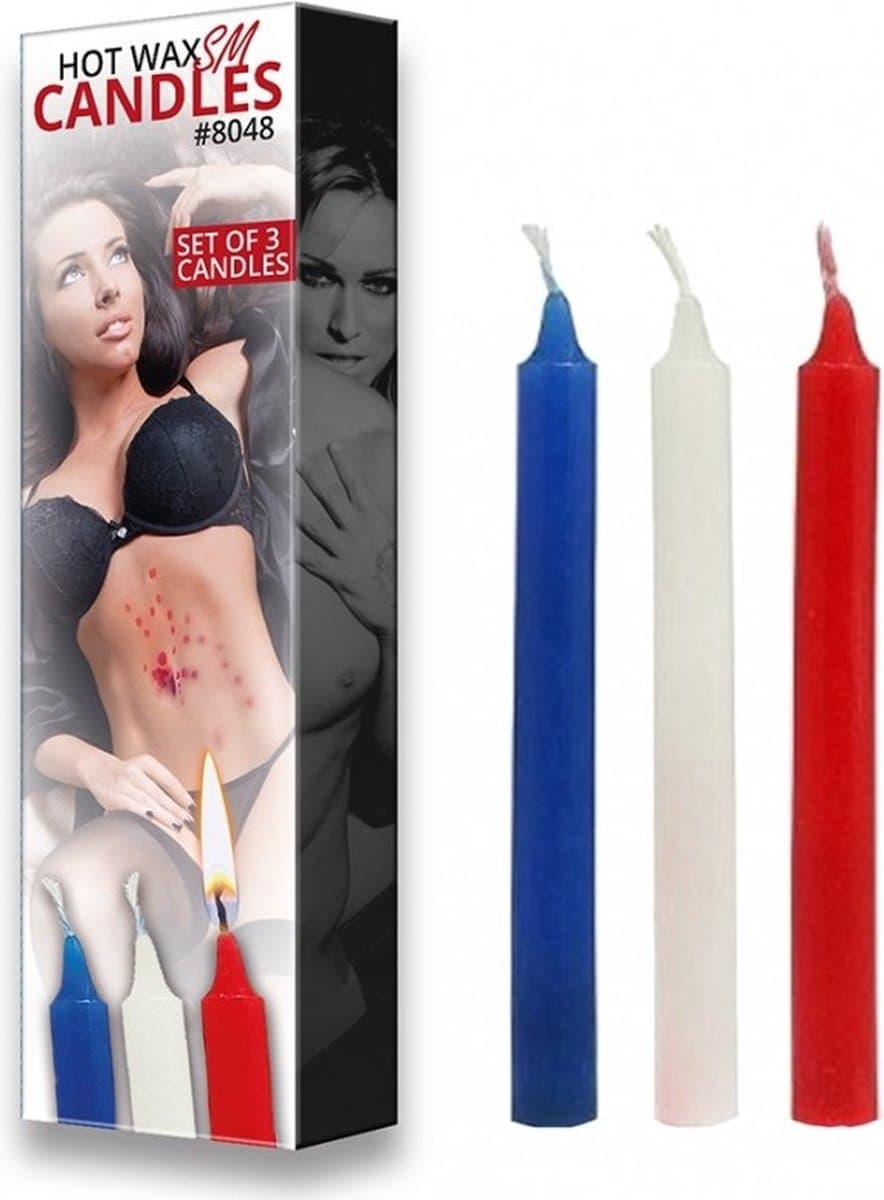 Bondage Play - Hot Wax SM Kaarsen - 3 Stuks - Rood, Wit & Blauw - Erotische Speeltjes - Koppels - BDSM — afbeelding 1