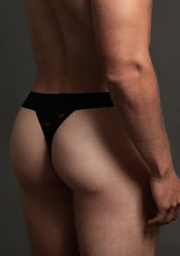Lace Thong - Black — thumbnail 3