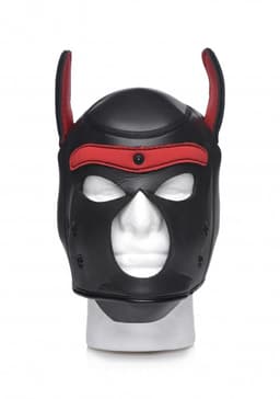 Neoprene Puppy Hood - Black and Red — thumbnail 17